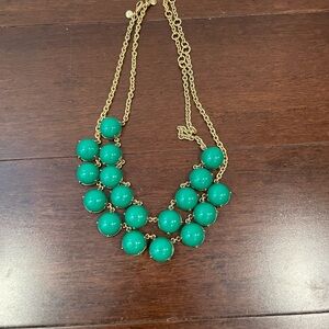 j crew Green and Gold Statement Necklace